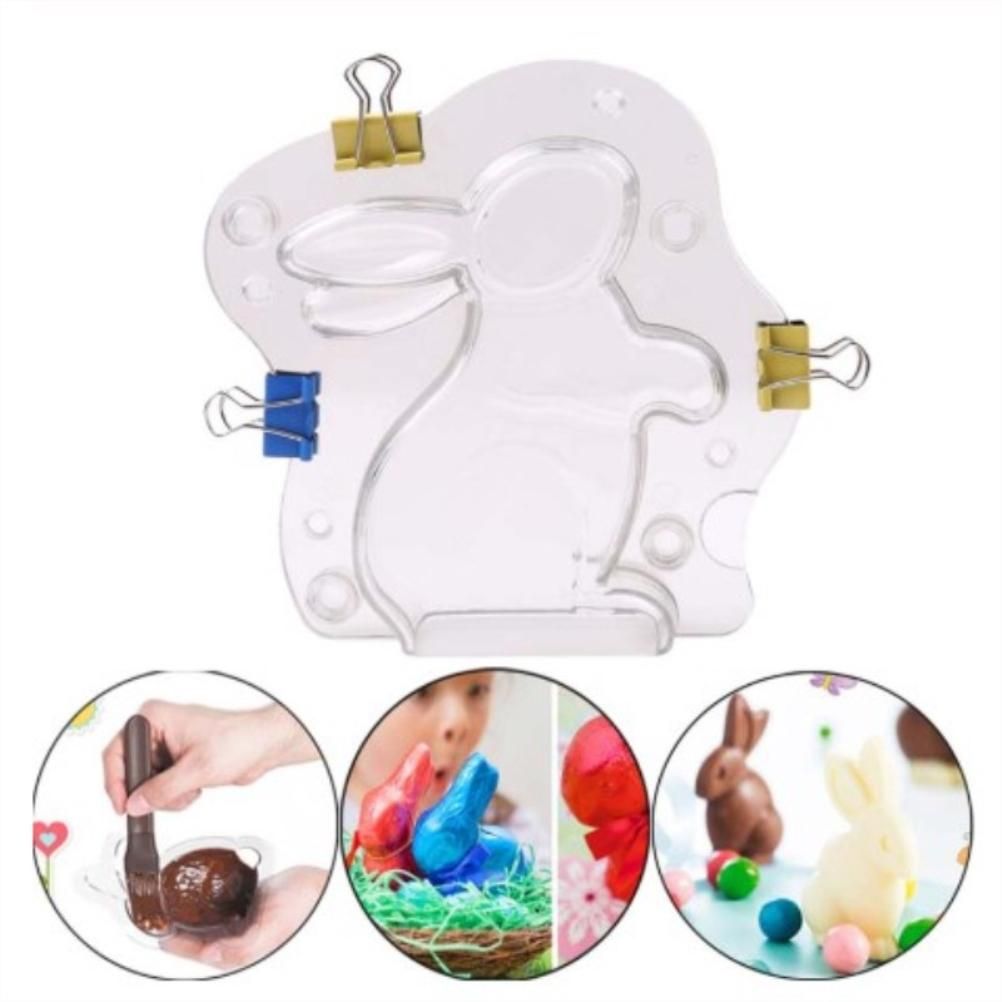 3D Easter Bunny Mold Chocolate Candy Cake Jelly Baking Tools Non Stick DIY view 3