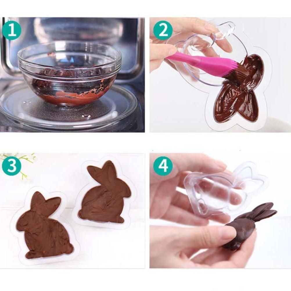 3D Easter Bunny Mold Chocolate Candy Cake Jelly Baking Tools Non Stick DIY view 4