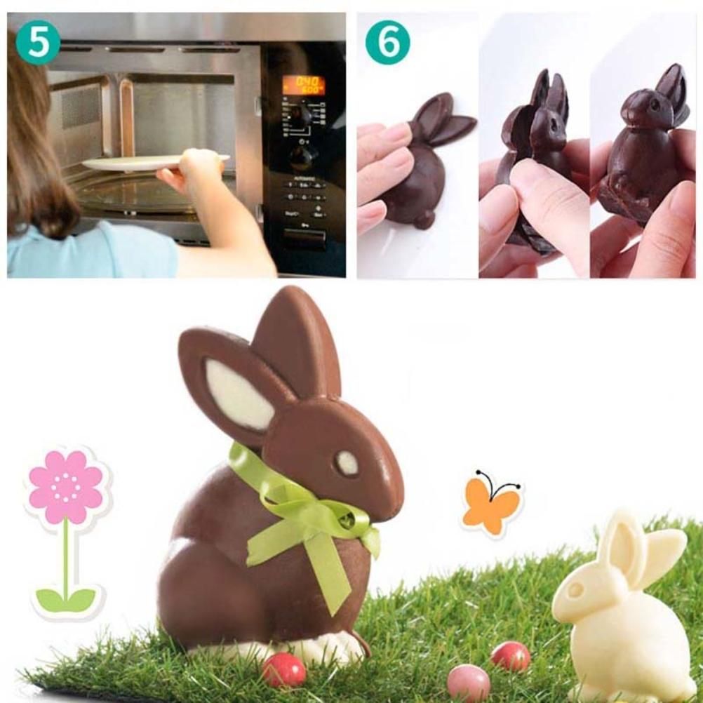 3D Easter Bunny Mold Chocolate Candy Cake Jelly Baking Tools Non Stick DIY view 5