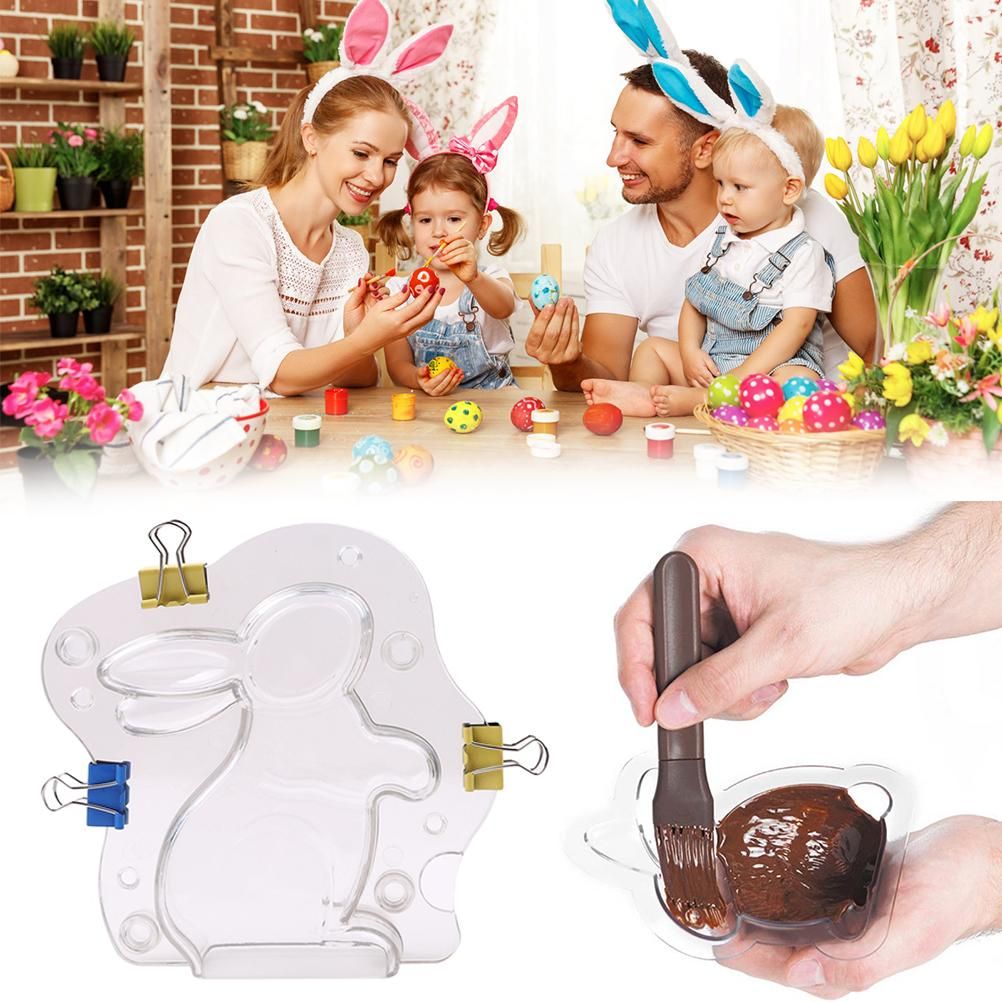 3D Easter Bunny Mold Chocolate Candy Cake Jelly Baking Tools Non Stick DIY view 8