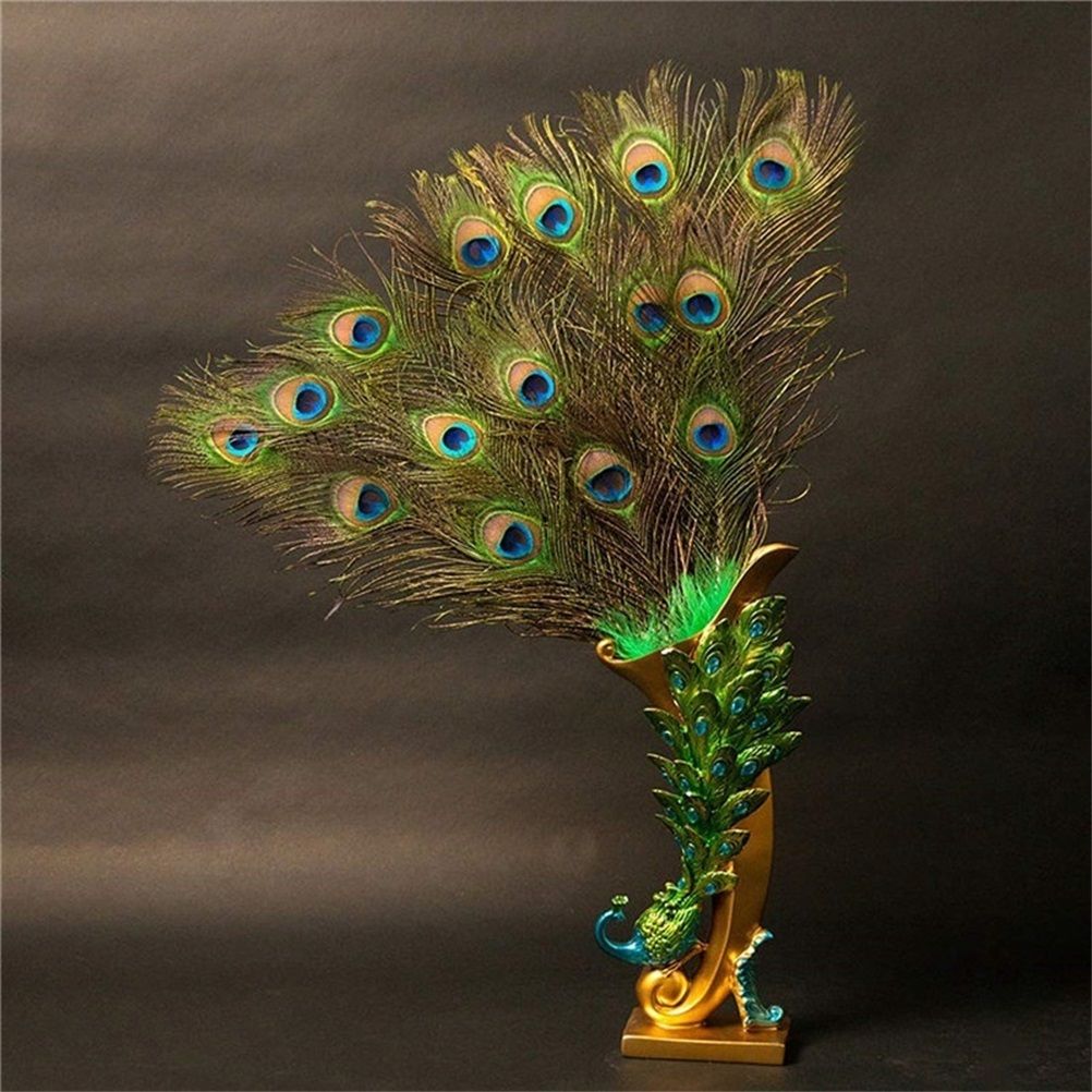 10PCS Natural Peacock Feather for House DIY Craft Holiday Wedding Decorations view 9