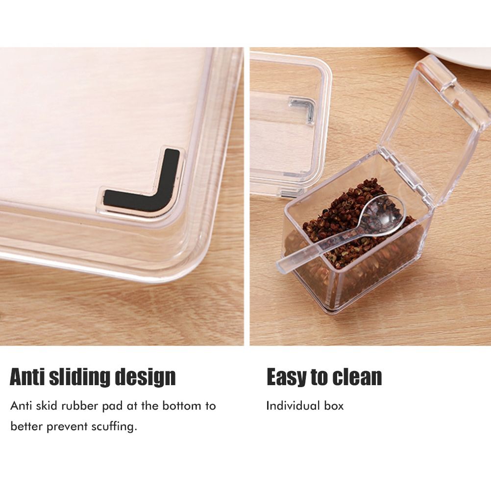 Spice Jars Transparent Spice Containers Kitchen Spice Jar with 4 Serving view 4