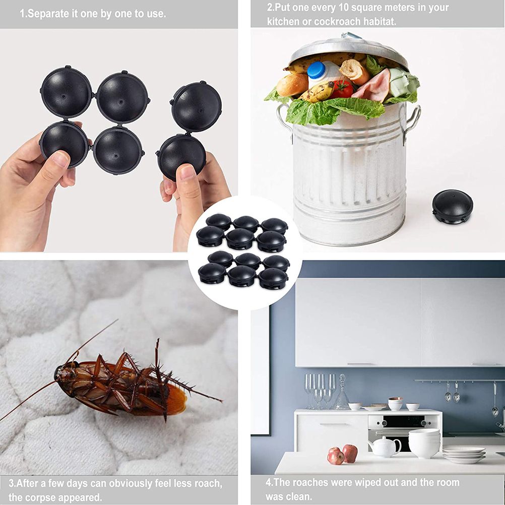 12Pcs Roach Traps Cockroach Killer Built In Bait Indoor Home Cockroach Bait view 5