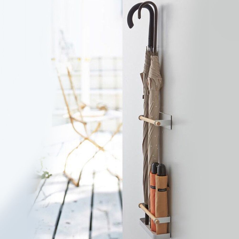 1 Set of Self Adhesive Wall Mounted Umbrella Rack Umbrella Holder Home Storage view 6