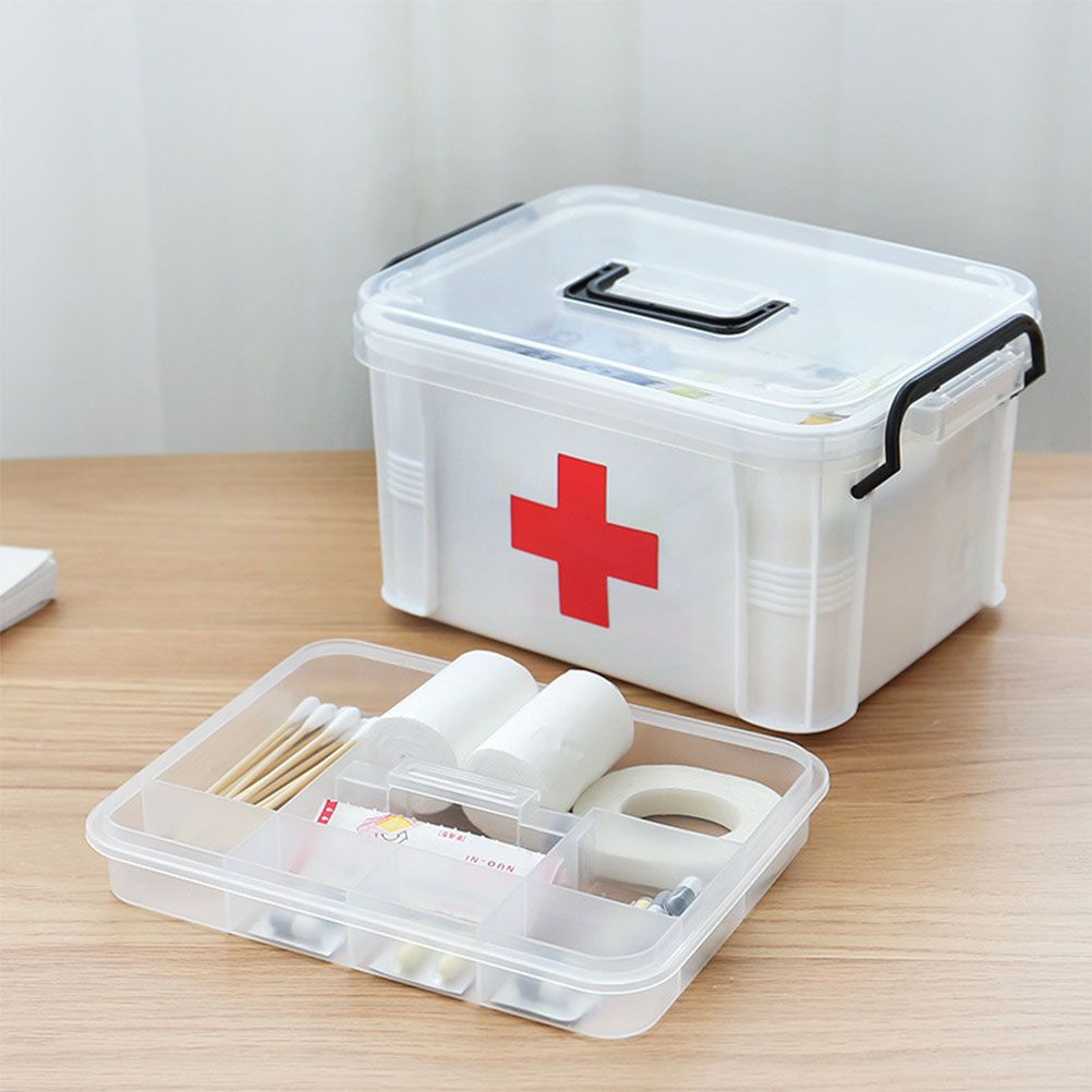 Transparent First Aid Box Portable Medicines Storage Box Safety Emergency Kits view 3