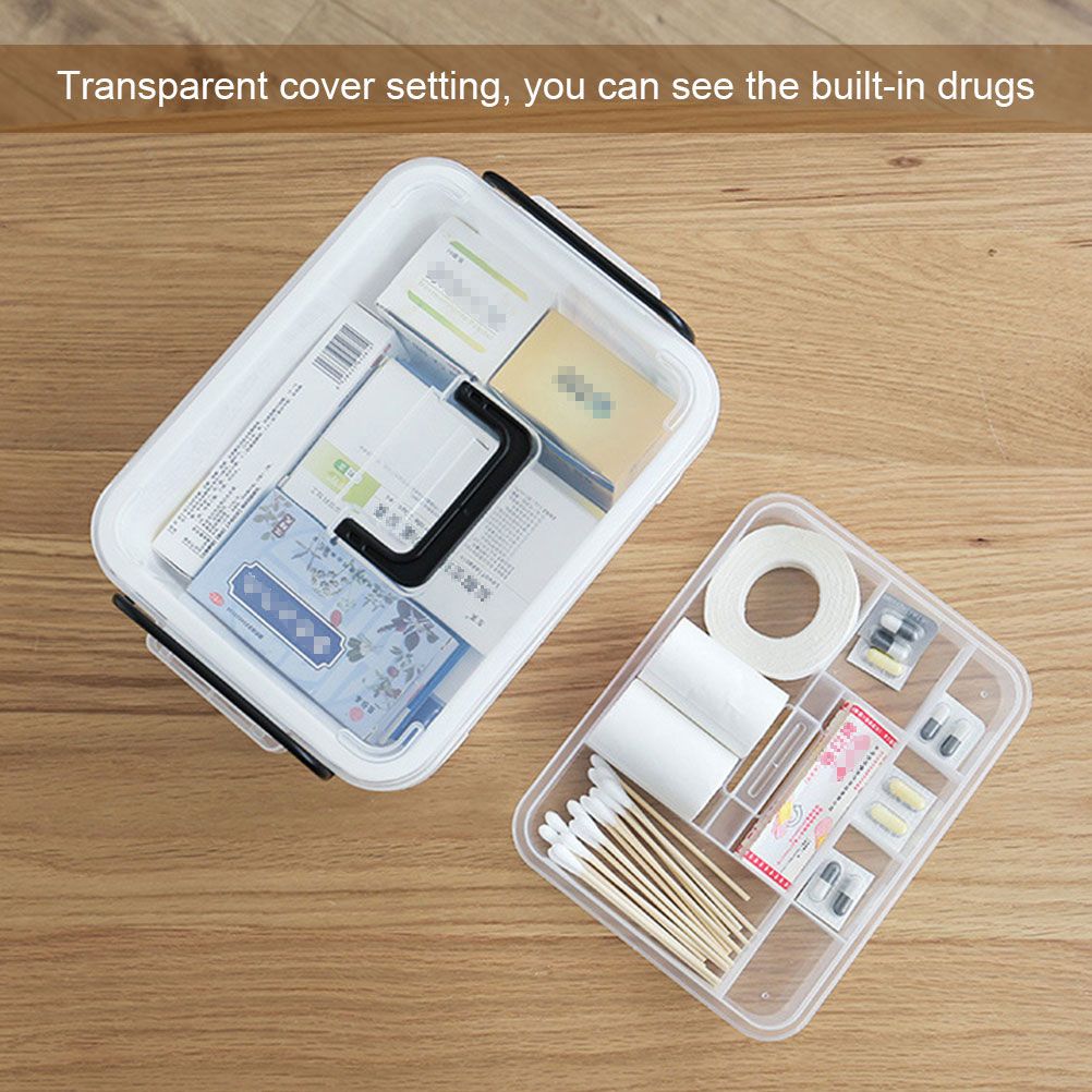 Transparent First Aid Box Portable Medicines Storage Box Safety Emergency Kits view 5