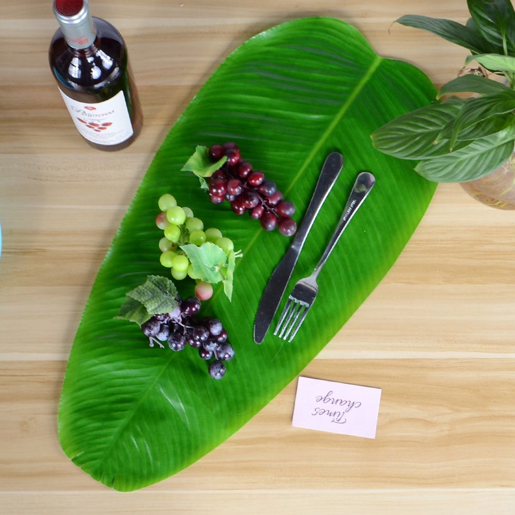 4PCS Artificial Banana Leaves Large Tropical Leaves Decorations Party Supplies view 2