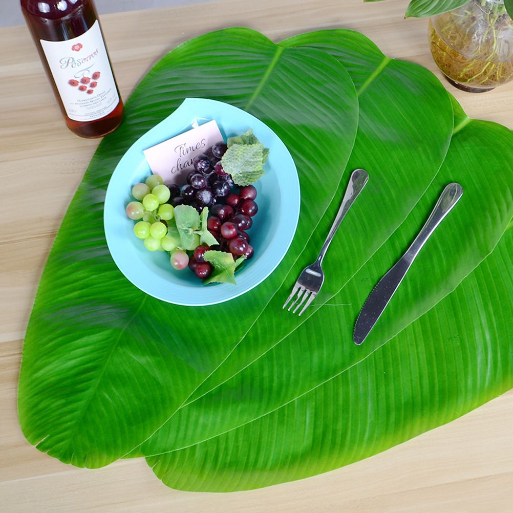 4PCS Artificial Banana Leaves Large Tropical Leaves Decorations Party Supplies view 6