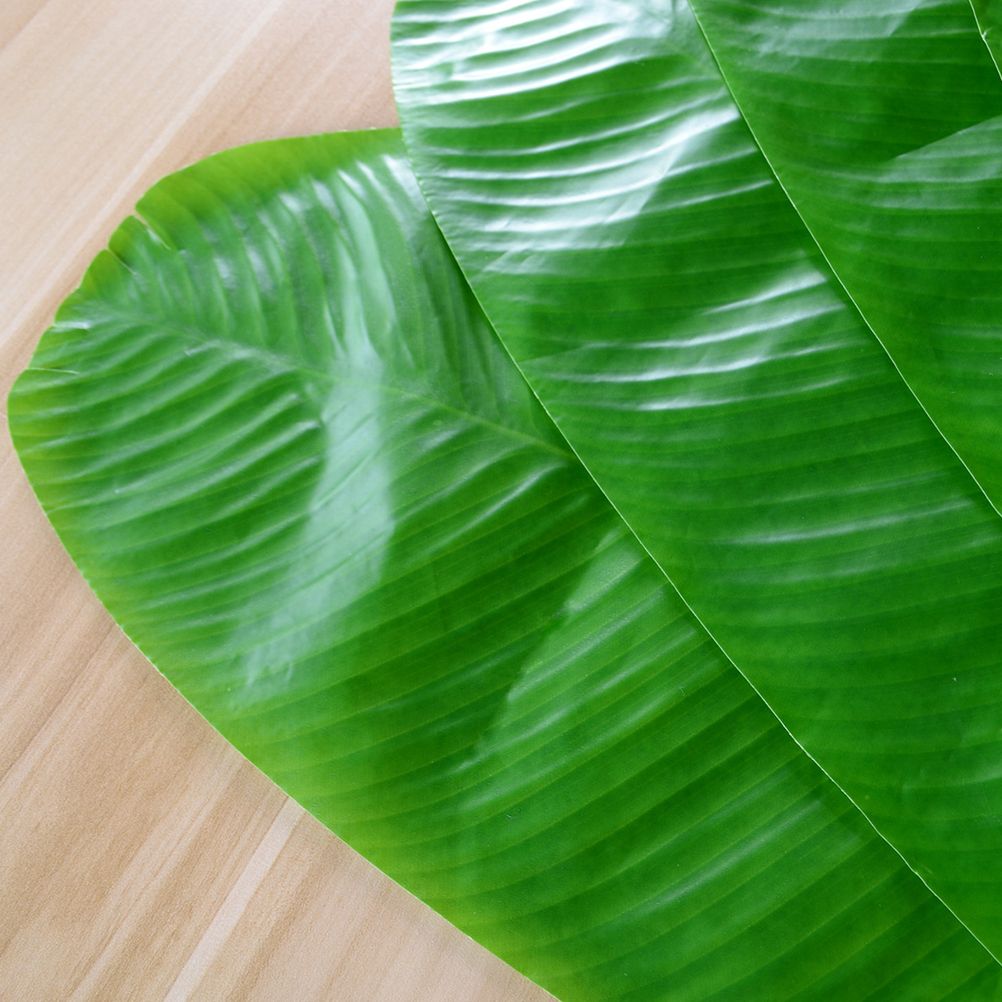 4PCS Artificial Banana Leaves Large Tropical Leaves Decorations Party Supplies view 8