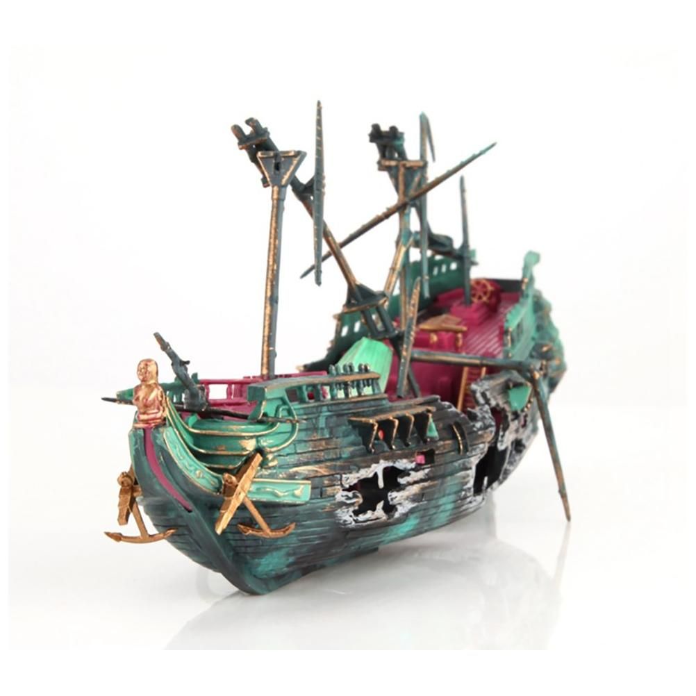 Aquarium Shipwreck Decorations Set Resin Ship Fish Tank Ornaments for Aquarium view 6