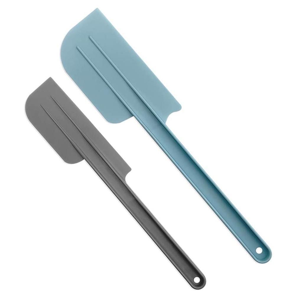 2Pcs/Set Plastic Spatula Soft Grip Cream Scraper Cutter Kitchen Gadget Baking
