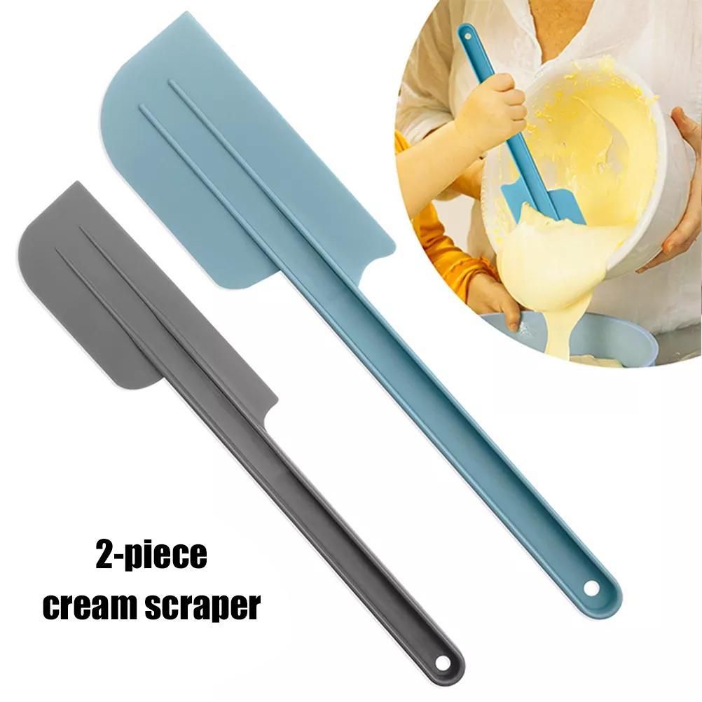 2Pcs/Set Plastic Spatula Soft Grip Cream Scraper Cutter Kitchen Gadget Baking view 8