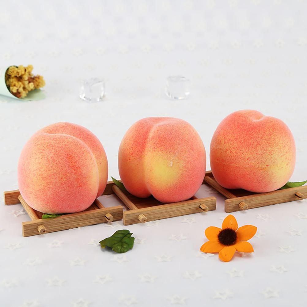 6PCS Artificial Peaches Simulation Peaches Fruits Vivid Props for Home Fruit view 7
