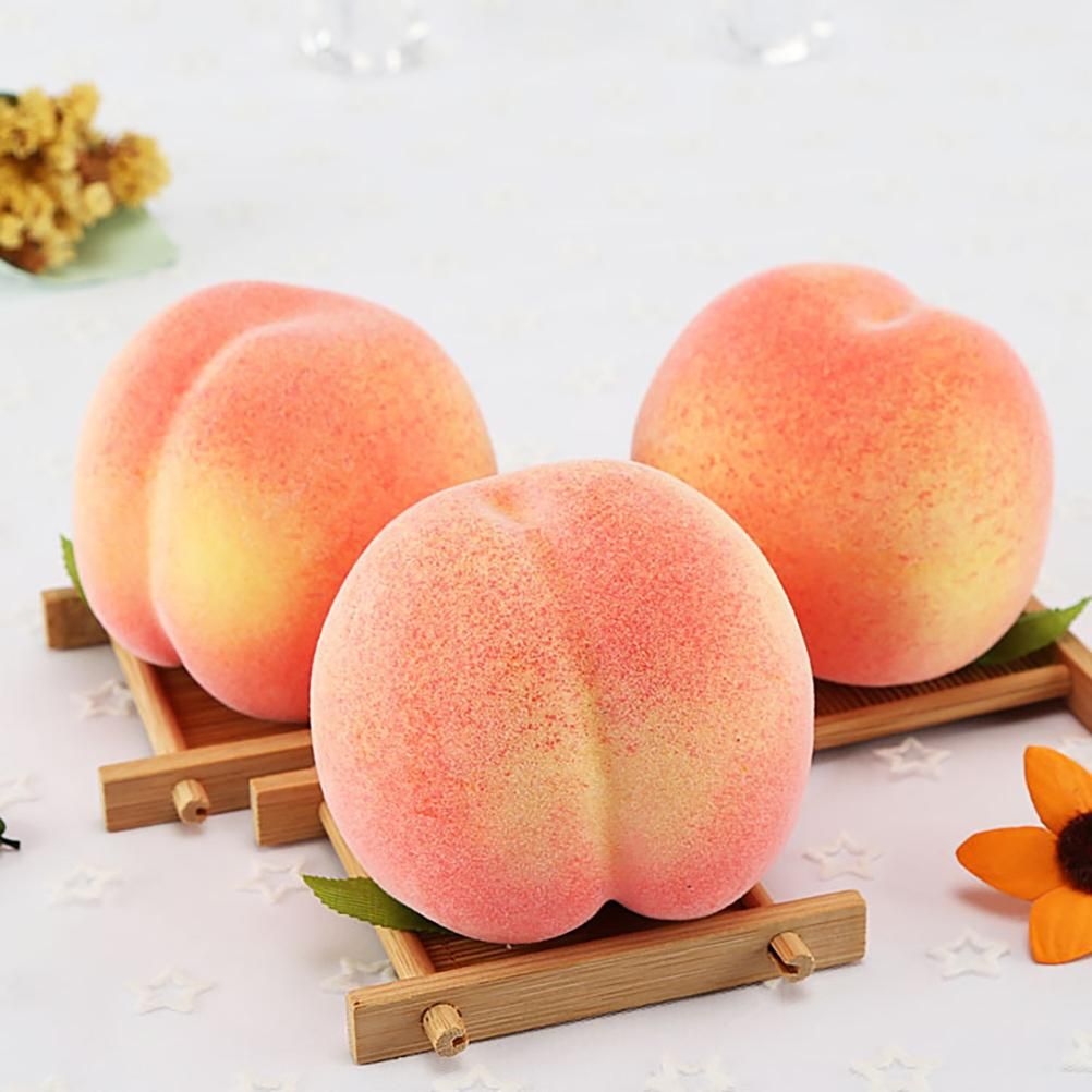 6PCS Artificial Peaches Simulation Peaches Fruits Vivid Props for Home Fruit view 9