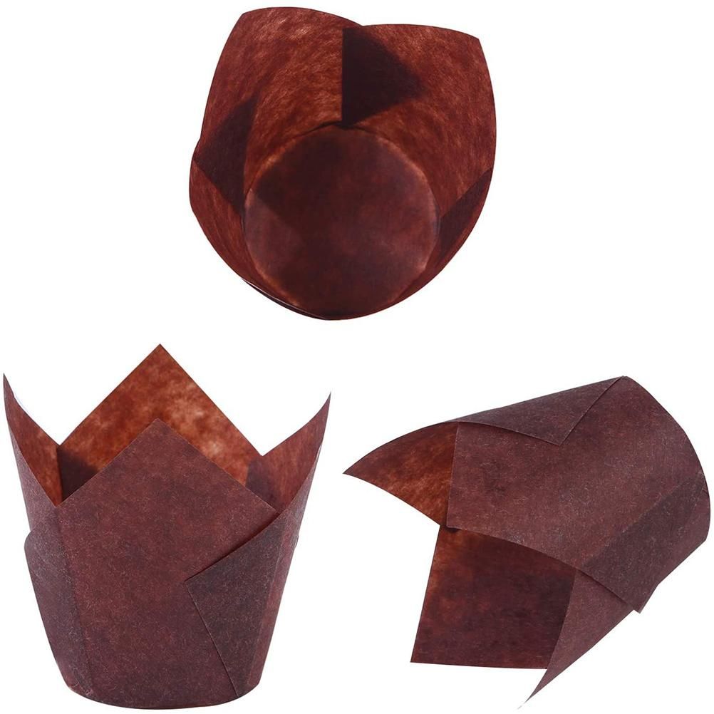 150 Pieces Mini Baking Cups Tulip Baking Cups Cupcake Liners Muffin Liners for view 4