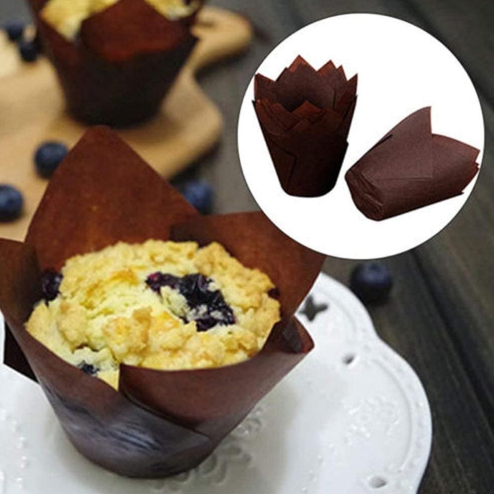 150 Pieces Mini Baking Cups Tulip Baking Cups Cupcake Liners Muffin Liners for view 6