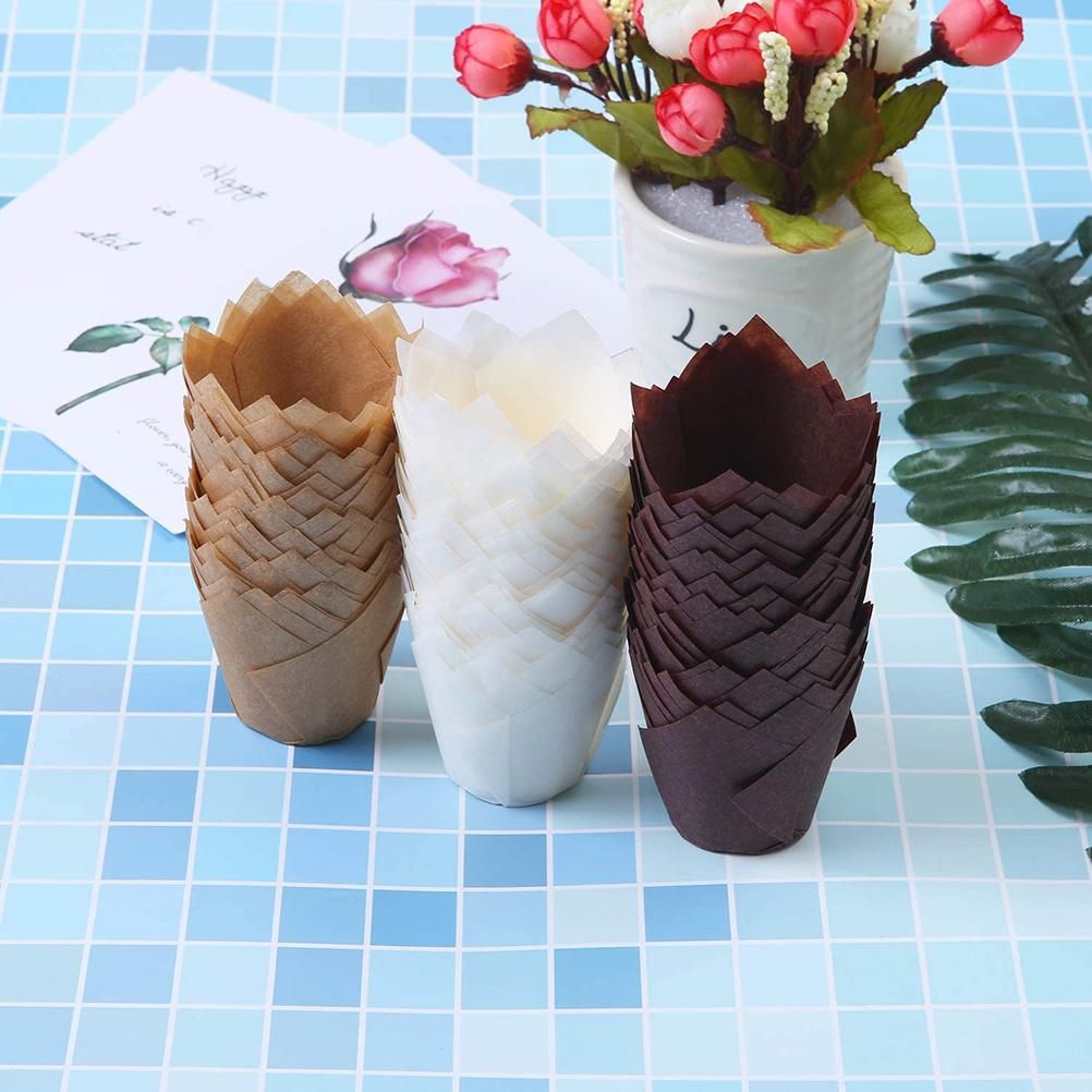 150 Pieces Mini Baking Cups Tulip Baking Cups Cupcake Liners Muffin Liners for view 9