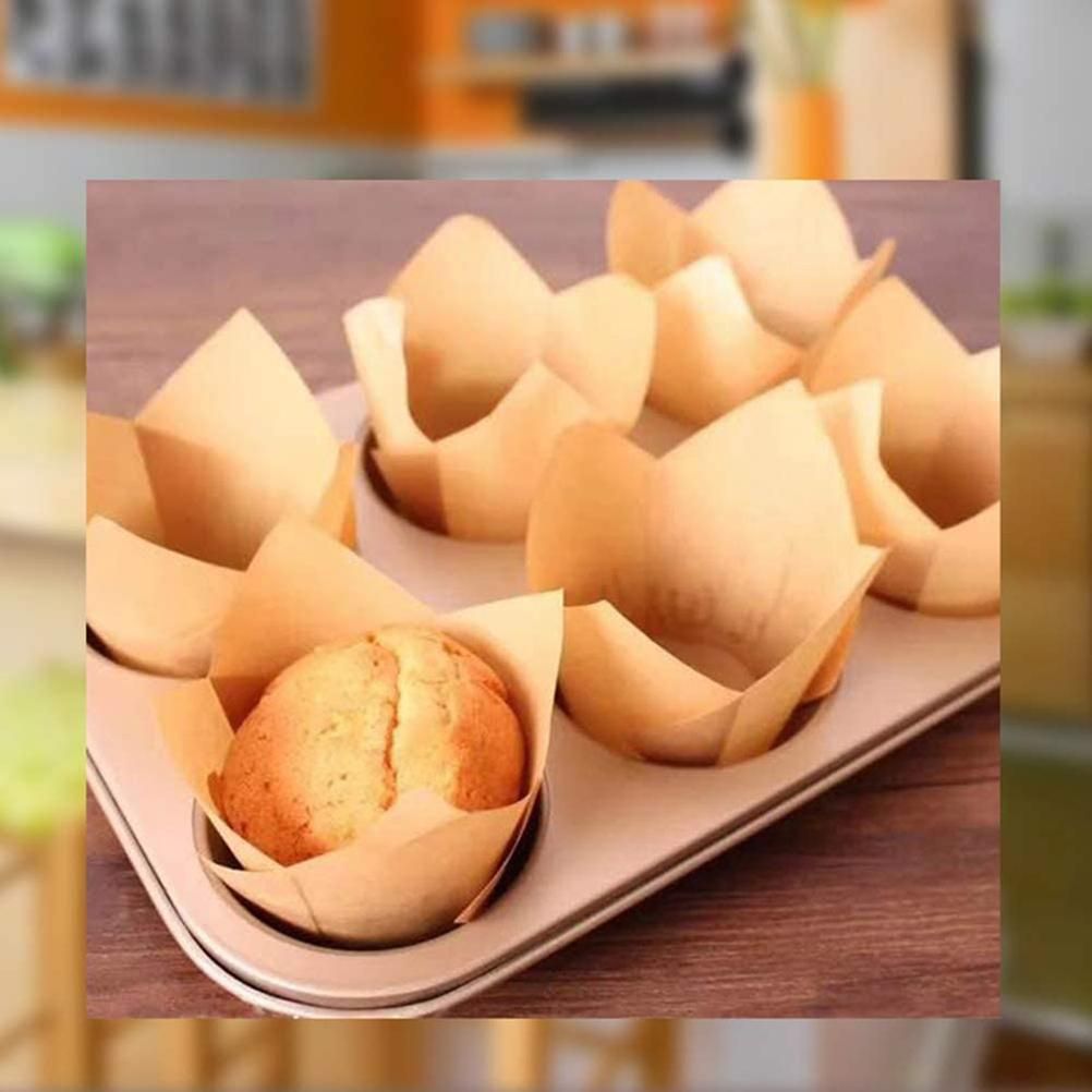 150 Pieces Mini Baking Cups Tulip Baking Cups Cupcake Liners Muffin Liners for view 4