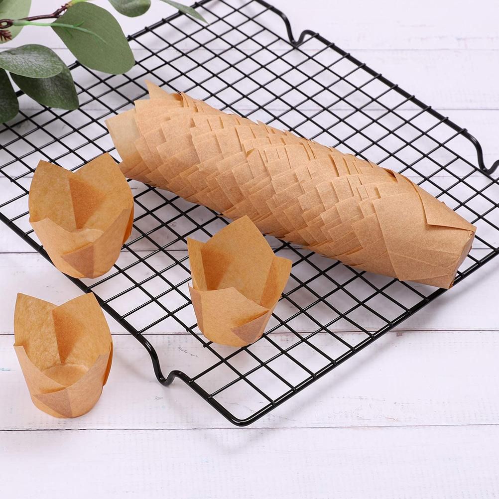 150 Pieces Mini Baking Cups Tulip Baking Cups Cupcake Liners Muffin Liners for view 8