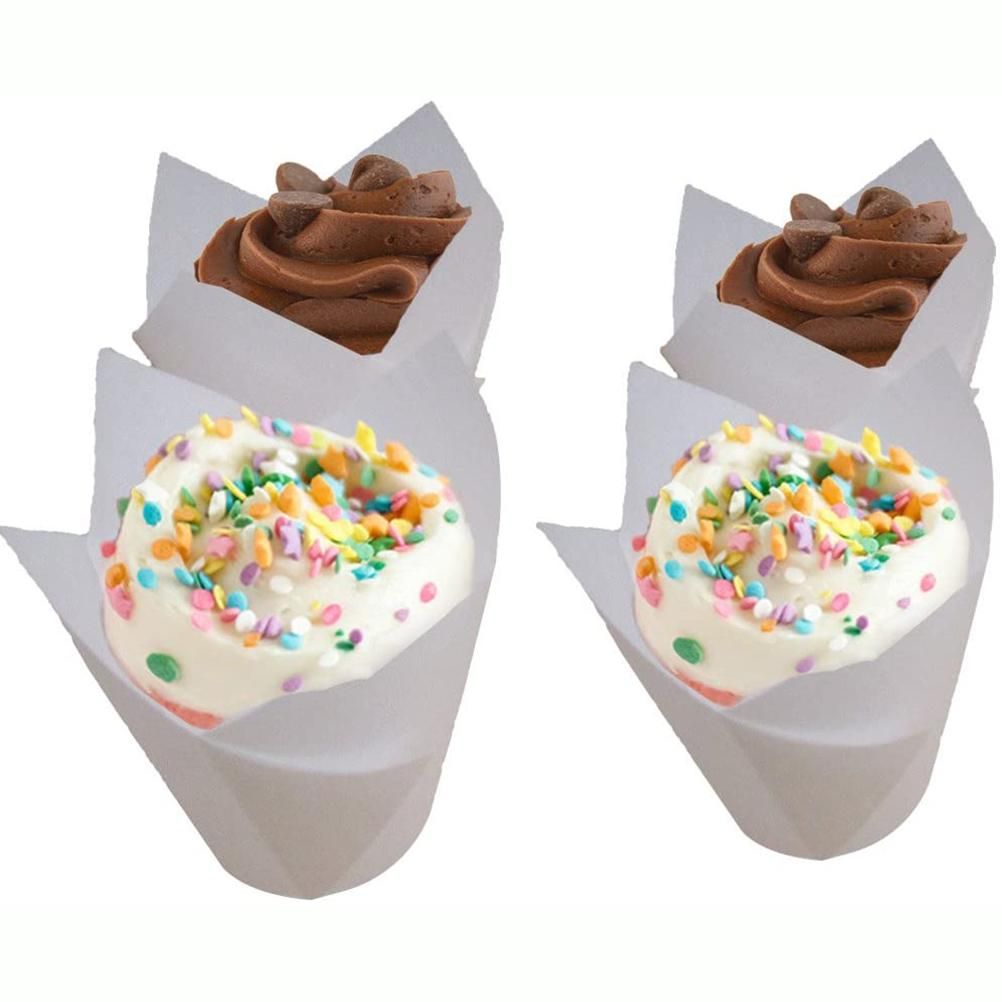 150 Pieces Mini Baking Cups Tulip Baking Cups Cupcake Liners Muffin Liners for view 3