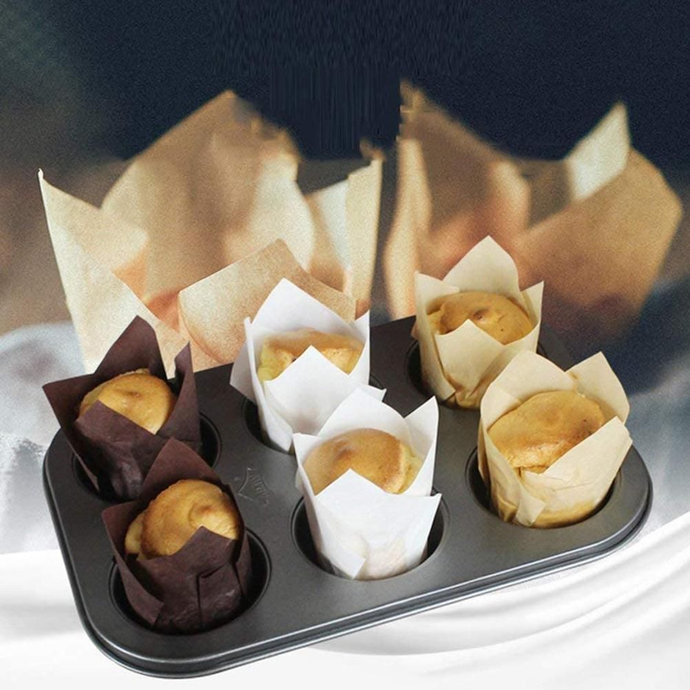 150 Pieces Mini Baking Cups Tulip Baking Cups Cupcake Liners Muffin Liners for view 7