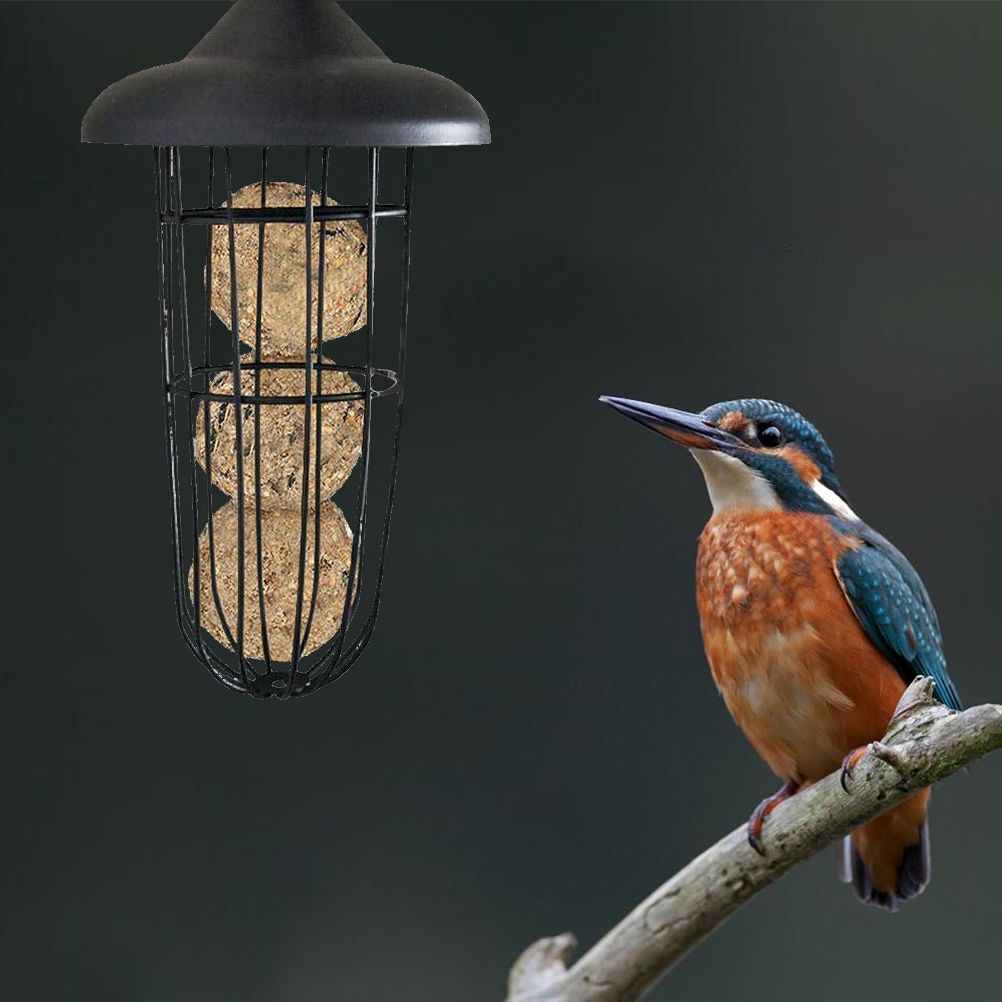 Outdoor Bird Feeder Hanging Fat Ball Holder Metal Bird Feeder Bird Food Dispenser view 6