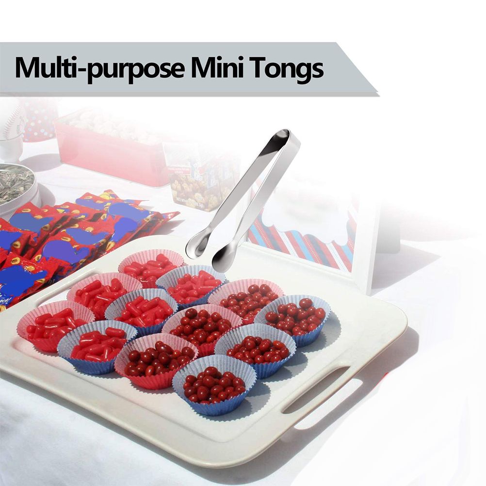 6PCS Ice Tongs Mini Serving Tongs Stainless Steel Kitchen Tongs for Appetizers view 4