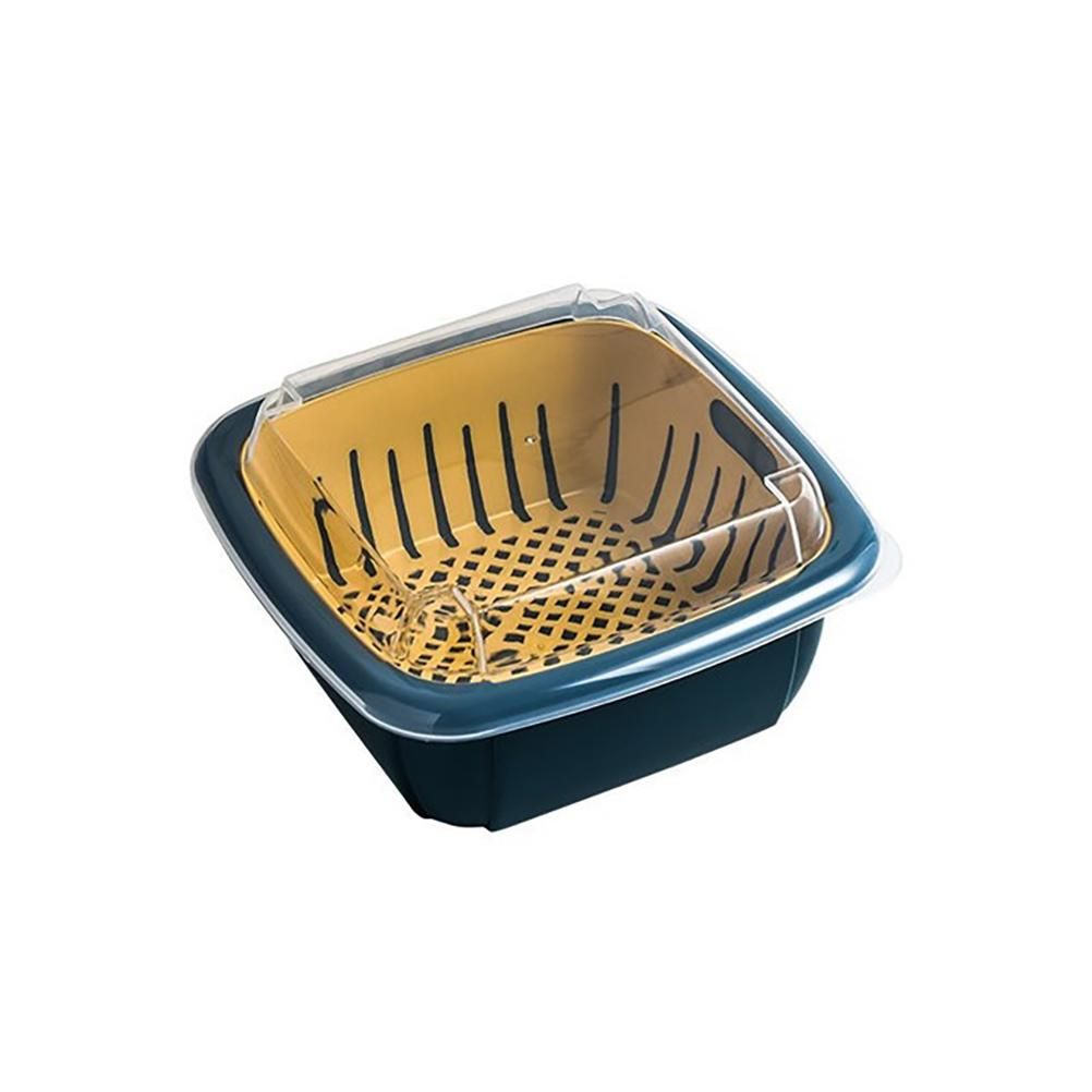 Kitchen Colander with Lid Household Double Layer Basket Multifunction Storage