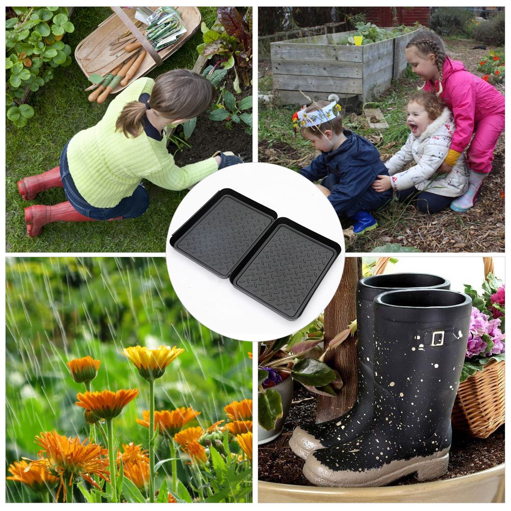 3Pcs Washable Boot Tray Garden Shoe Plate Multifunctional Tray for Plants Pets view 3