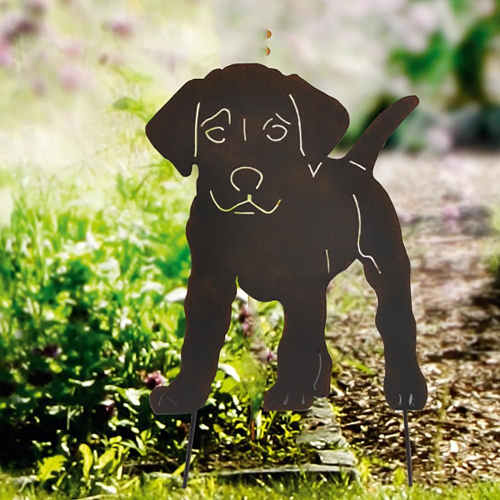 Metal Garden Dog Statue Decorative Stakes Animal Silhouette for Garden Home view 3
