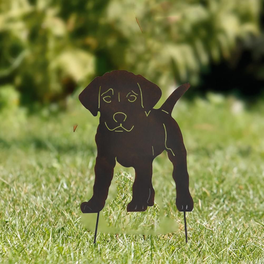 Metal Garden Dog Statue Decorative Stakes Animal Silhouette for Garden Home view 4