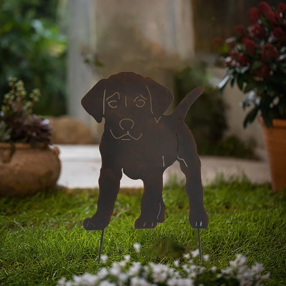 Metal Garden Dog Statue Decorative Stakes Animal Silhouette for Garden Home view 5