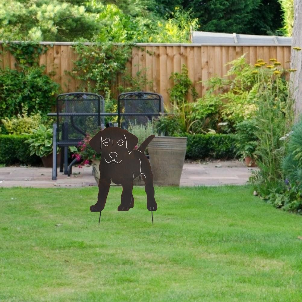 Metal Garden Dog Statue Decorative Stakes Animal Silhouette for Garden Home view 6