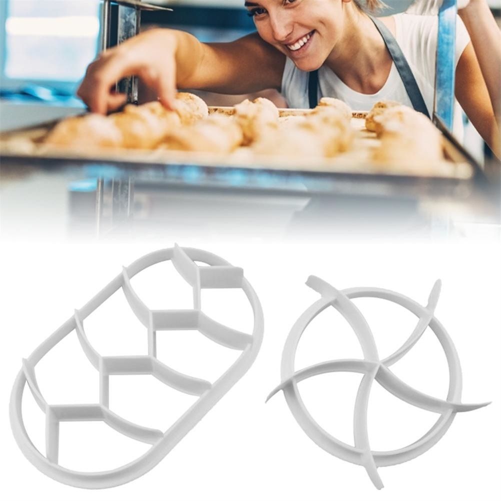 2PCS Dough Press Mold Set Baking Bread Rolls Mold Plastic Pastry Cutters view 2