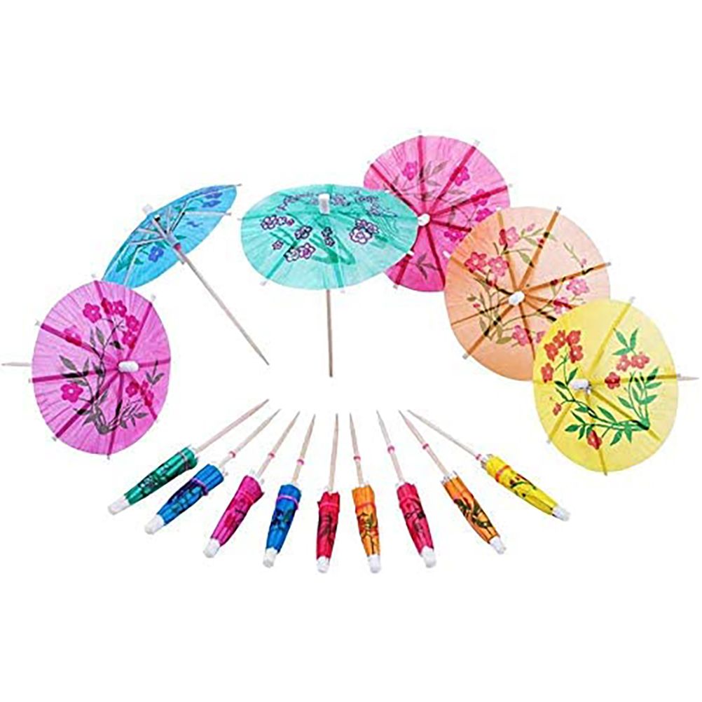 108 Pieces Hawaiian Tropical Party Decoration Set Leaves Flowers Umbrellas for view 2