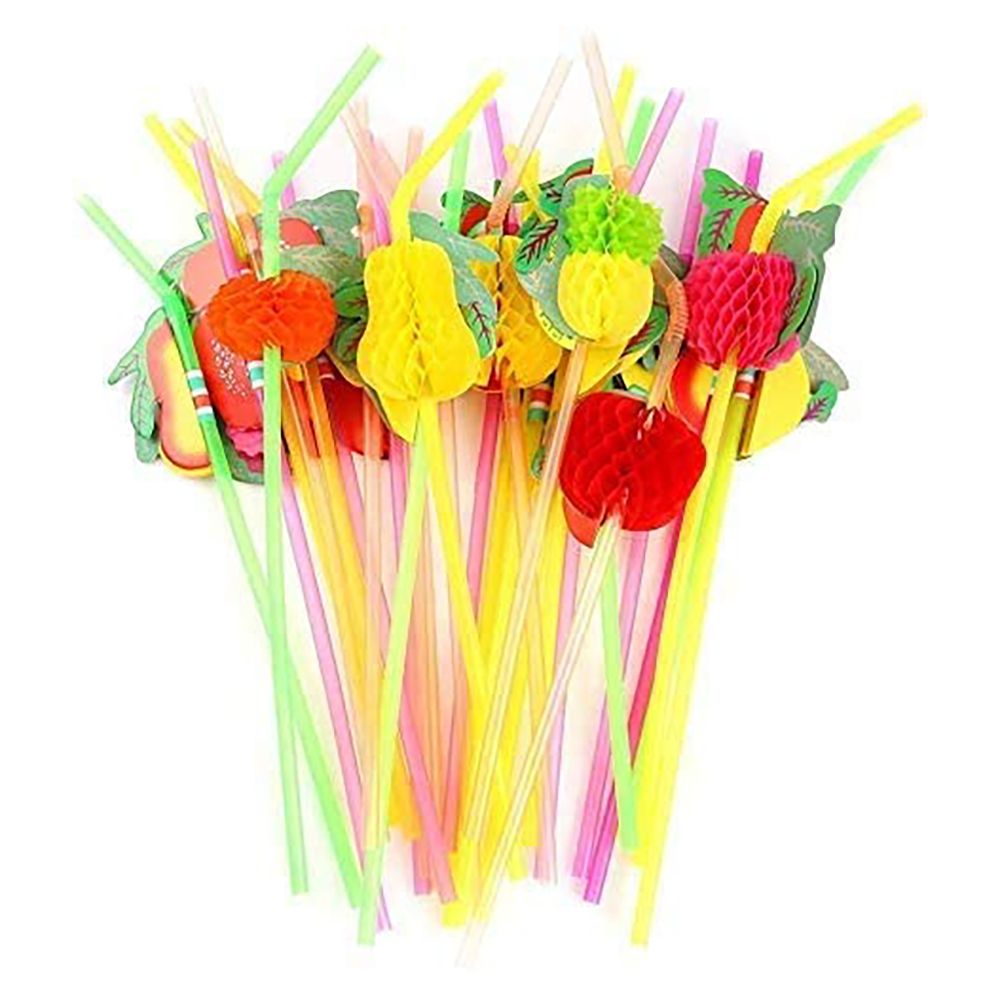 108 Pieces Hawaiian Tropical Party Decoration Set Leaves Flowers Umbrellas for view 3