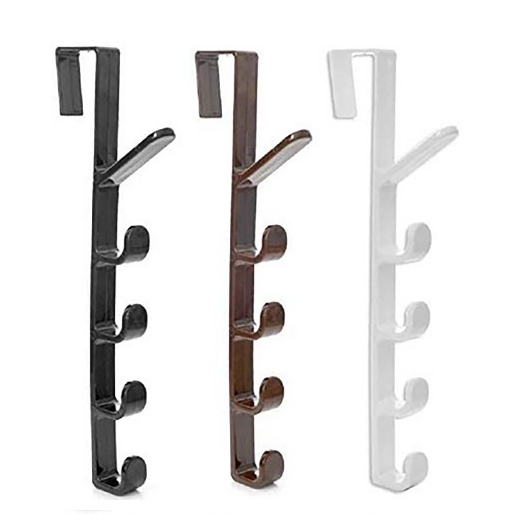 2 Pack Door Hook with 5 Hooks Door Organizer Rack Hanger Backpack Handbag view 2