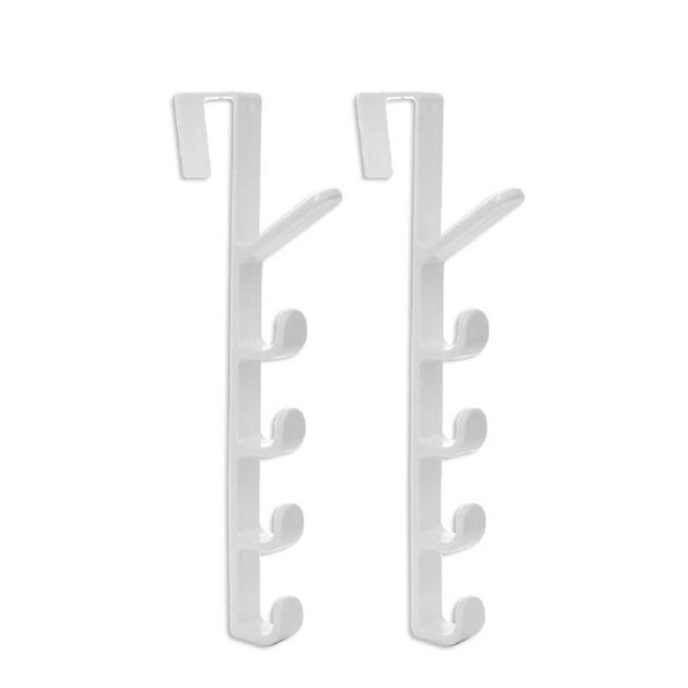 2 Pack Door Hook with 5 Hooks Door Organizer Rack Hanger Backpack Handbag view 4