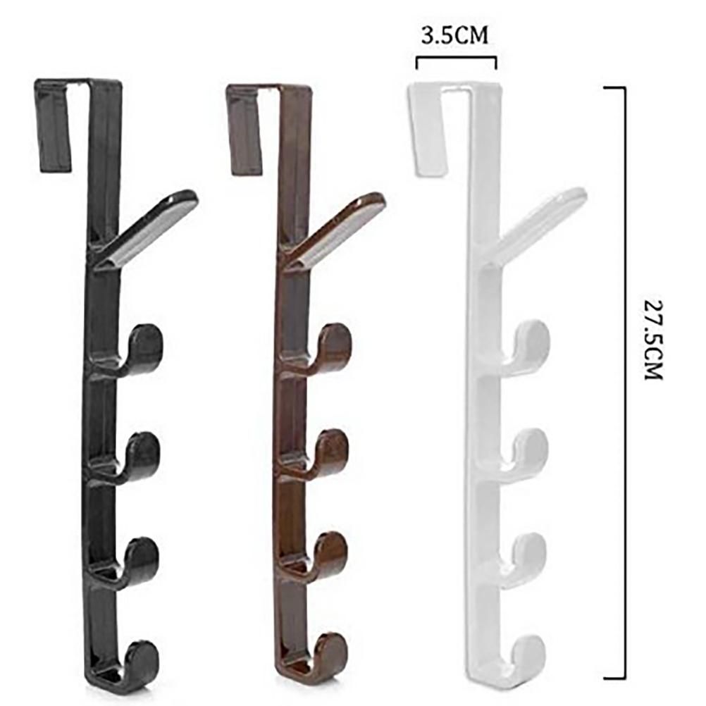 2 Pack Door Hook with 5 Hooks Door Organizer Rack Hanger Backpack Handbag view 3