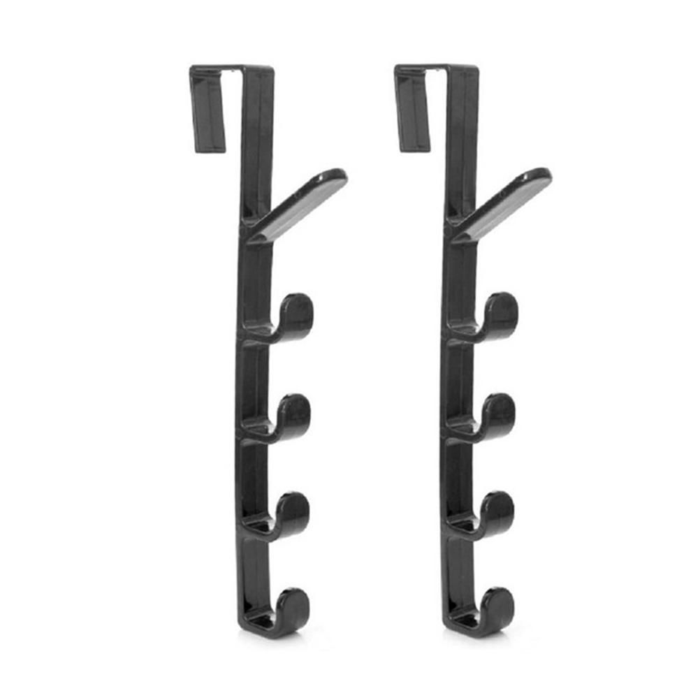 2 Pack Door Hook with 5 Hooks Door Organizer Rack Hanger Backpack Handbag view 4