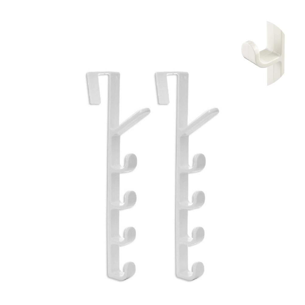 2 Pack Door Hook with 5 Hooks Door Organizer Rack Hanger Backpack Handbag view 6