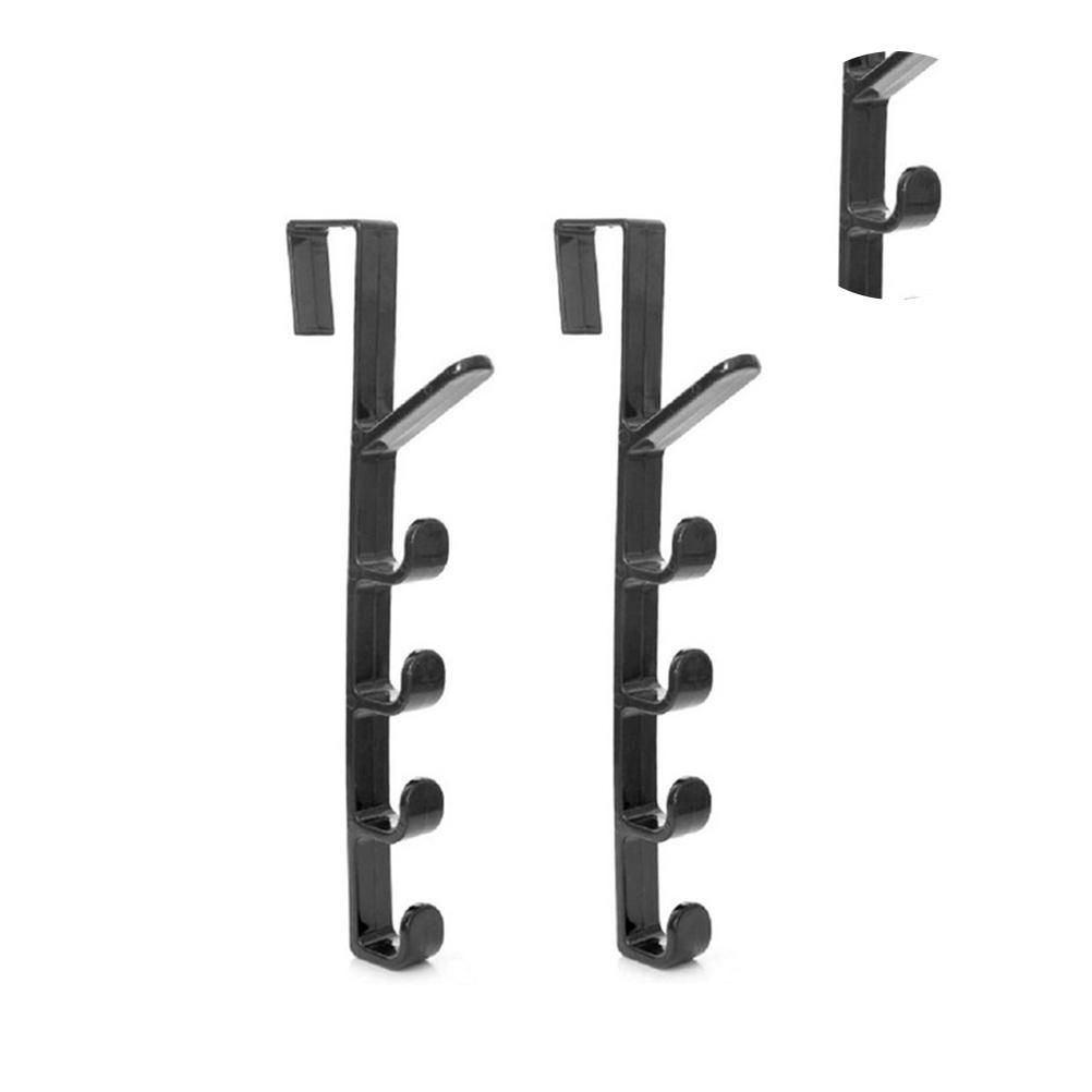 2 Pack Door Hook with 5 Hooks Door Organizer Rack Hanger Backpack Handbag view 7