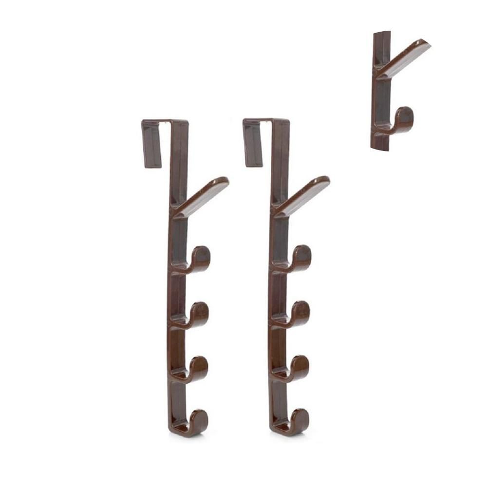 2 Pack Door Hook with 5 Hooks Door Organizer Rack Hanger Backpack Handbag view 8
