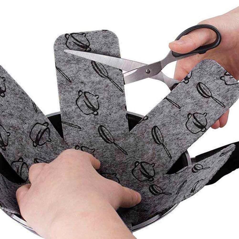 12pcs Pot Pan Protectors Non Woven Divider Pads Reusable Pot Protection Pads view 3
