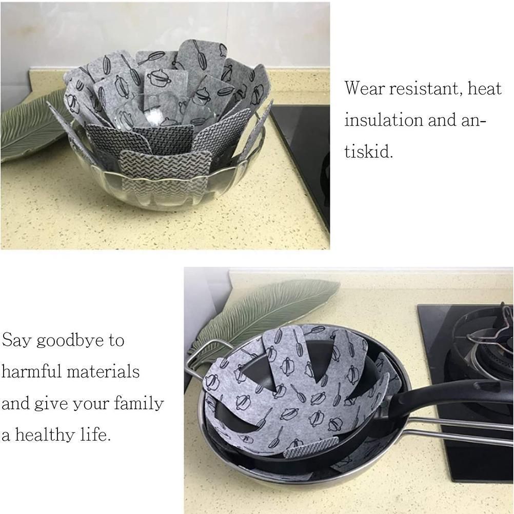 12pcs Pot Pan Protectors Non Woven Divider Pads Reusable Pot Protection Pads view 4