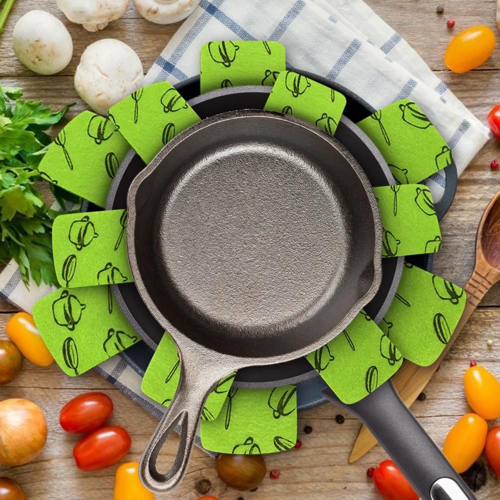 12pcs Pot Pan Protectors Non Woven Divider Pads Reusable Pot Protection Pads view 7