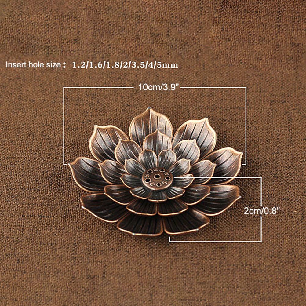 Multi Holes Lotus Incense Holder Zinc Alloy Incense Plate Stick Holder Ash Catcher view 2