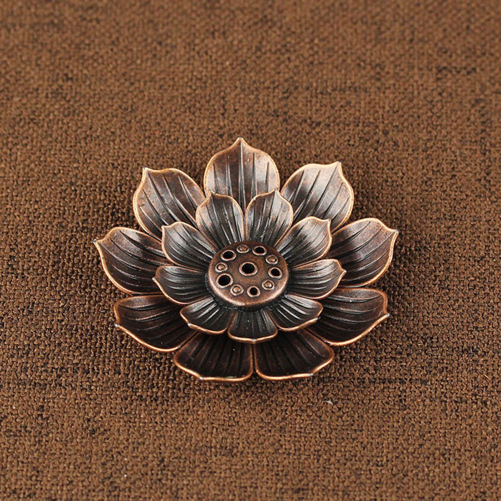 Multi Holes Lotus Incense Holder Zinc Alloy Incense Plate Stick Holder Ash Catcher view 6