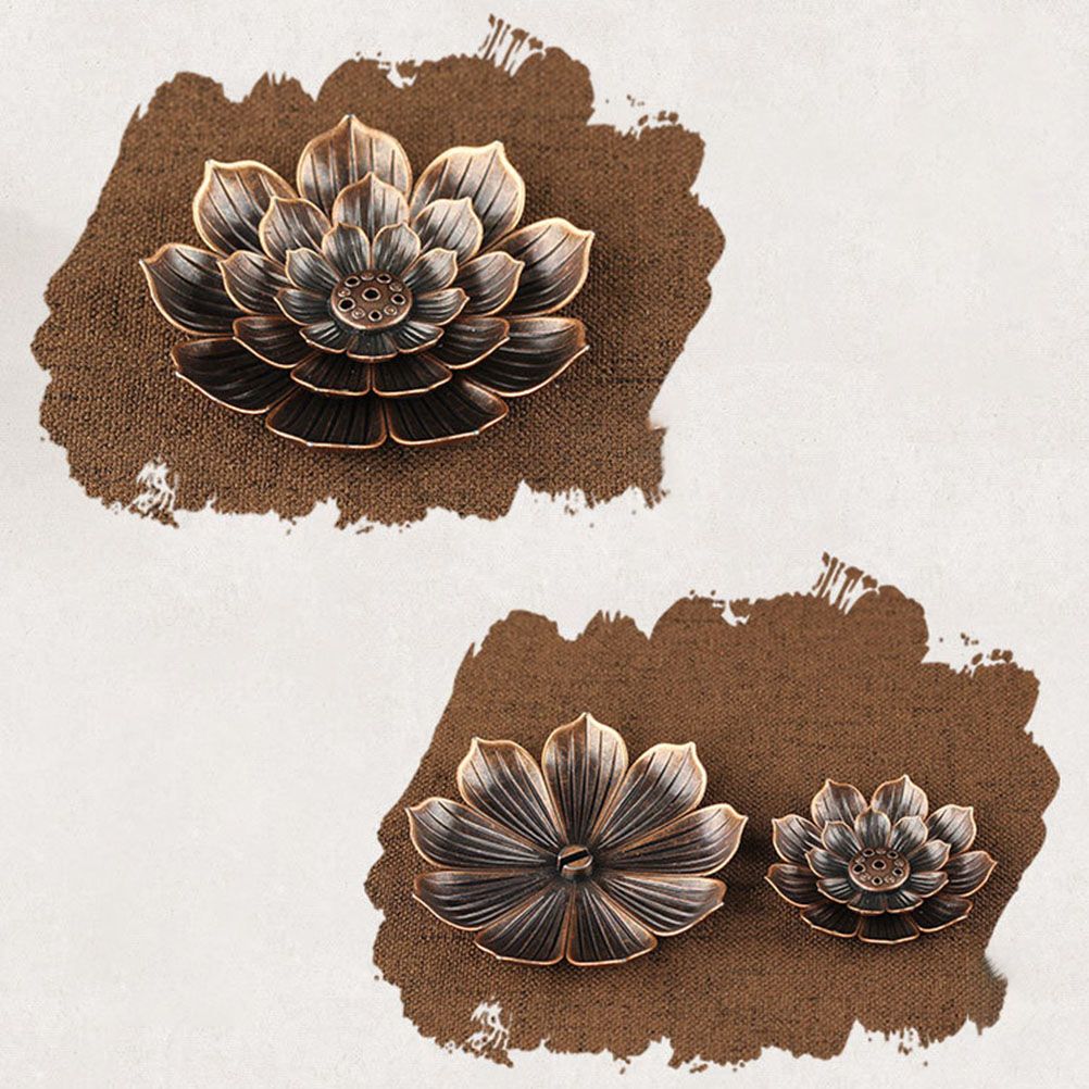 Multi Holes Lotus Incense Holder Zinc Alloy Incense Plate Stick Holder Ash Catcher view 7