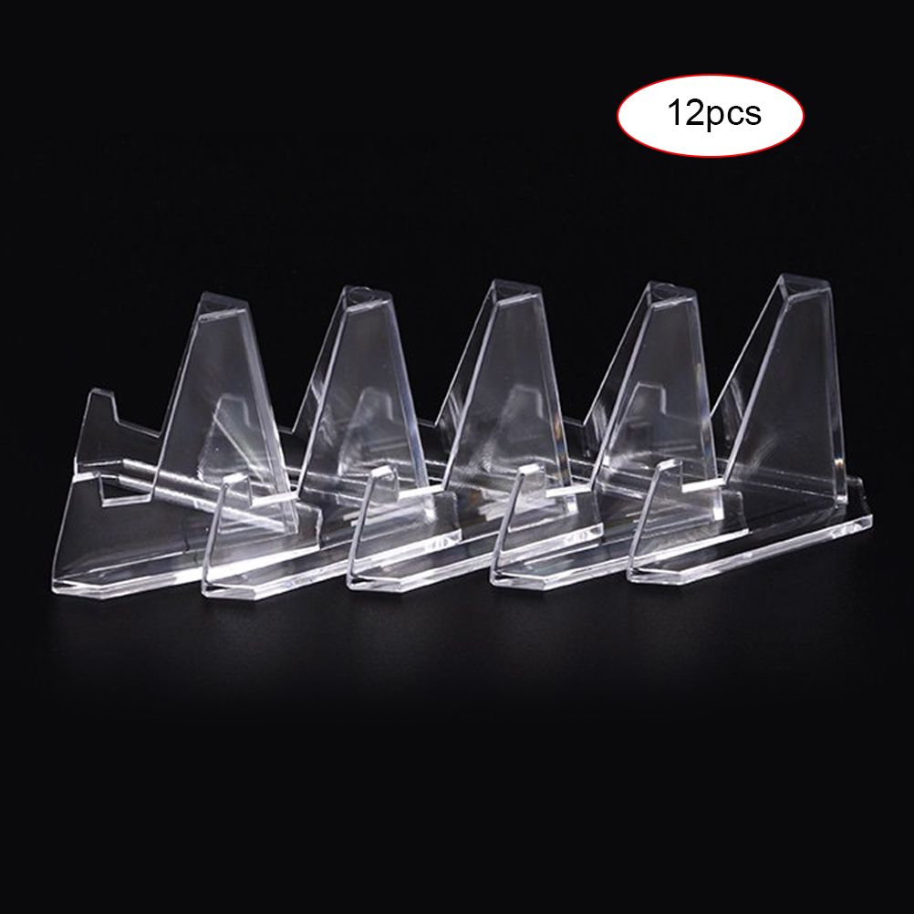 12PCS Mini Acrylic Display Stands Transparent Coin Display Easel for Home Shop view 2